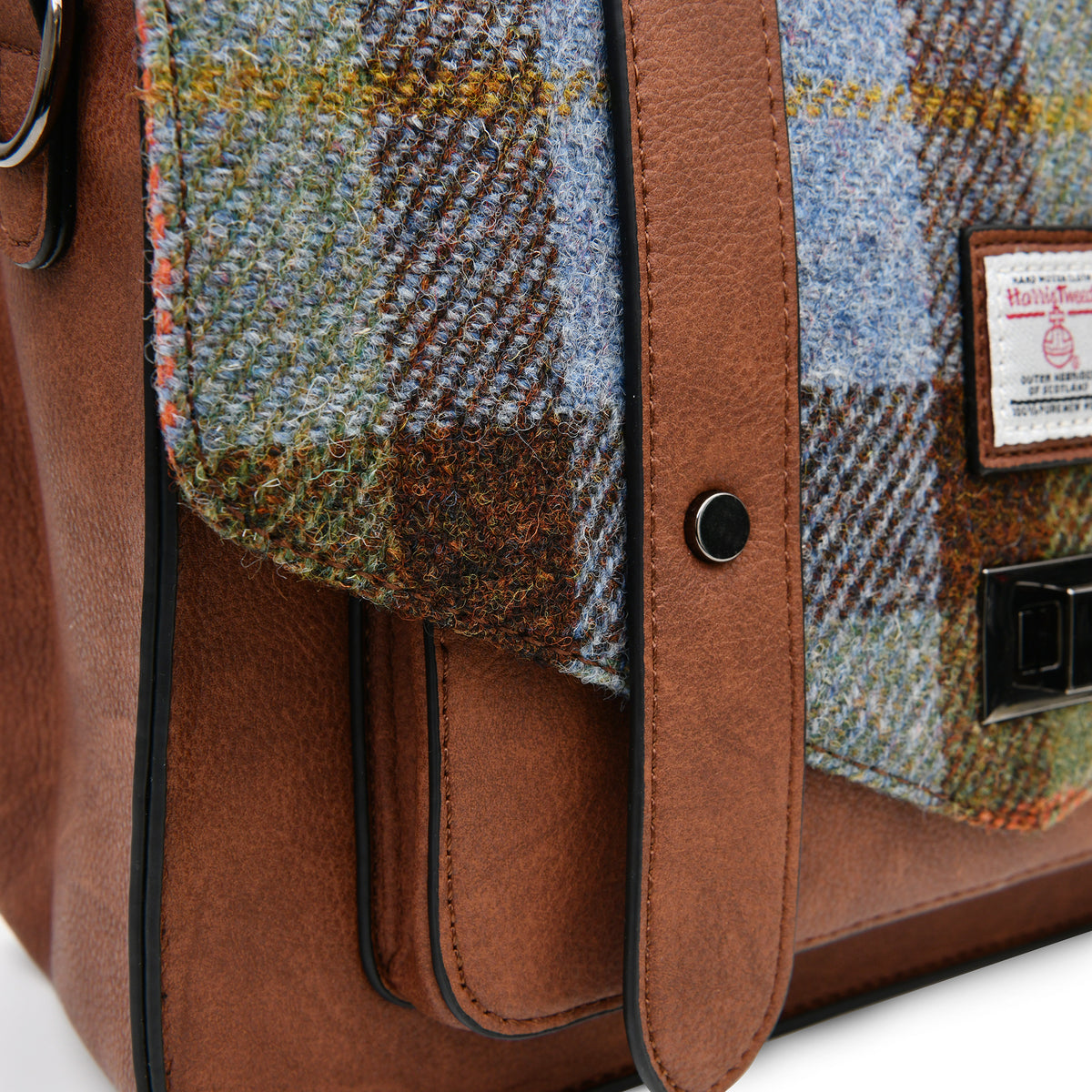 Ladies Harris Tweed® Gloves - Chestnut & Blue Tartan