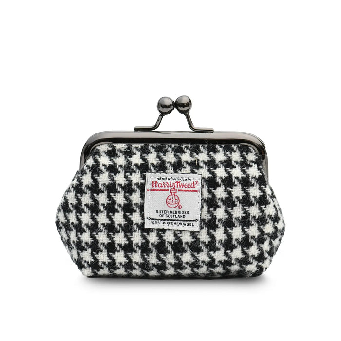 Black & White Dogtooth Coin Purse with Harris Tweed®