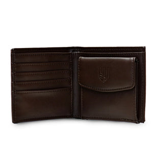 Inside the wallet showing the card slots and coin pouch.