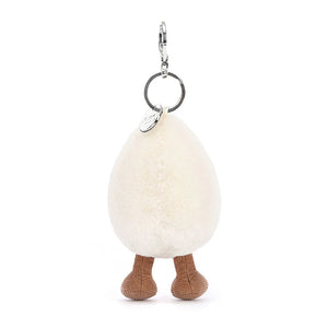 A rear view of Jellycat Amuseable Happy Boiled Egg Bag Charm.