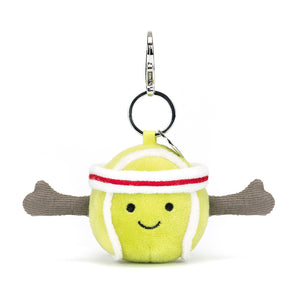 Front View: Match point for cuteness! The Jellycat Sports Tennis Bag Charm with its playful stitching detail is perfect for any tennis fan's bag.