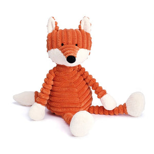 Meet Jellycat Cordy Roy Baby Fox! With soft, chunky fur, dangly legs, and a vibrant ginger coat, he's ready for playtime adventures.