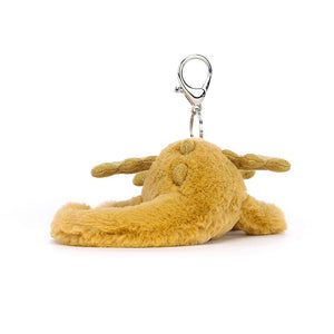  Sparkle and shine with luck! The Jellycat Golden Dragon Bag Charm features a secure clip, glittery details, and is a symbol of good fortune.