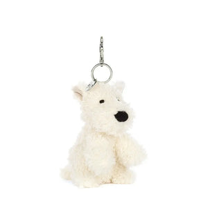 Jellycat Bag Charm in the shape of a Scottish Terrier Dog.