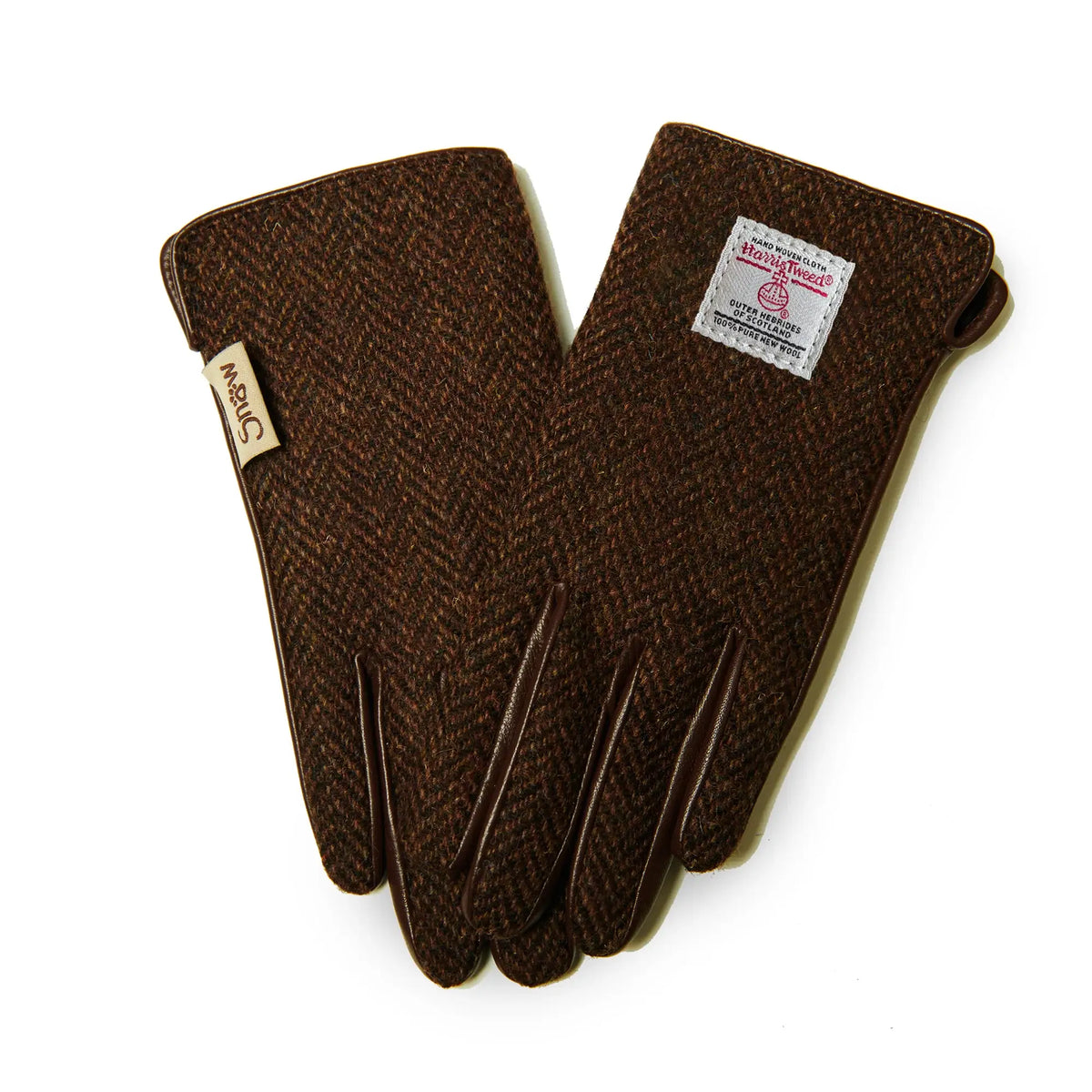 Coffee Herringbone Ladies Harris Tweed® Gloves Contempo