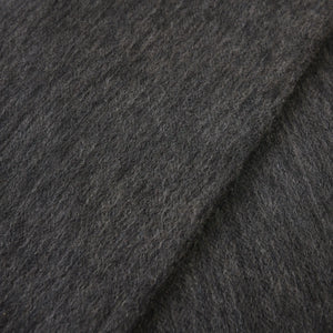 Close up of the lambswool fabric and the plain grey pattern.