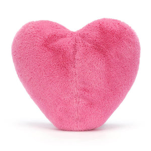 From behind showing the heart shape of the Jellycat soft toy.
