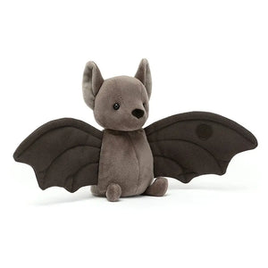 Jellycat Wrapabat Brown is a children’s soft toy bat. Here is sits with his wings outstretched with a body covered in soft brown fur.