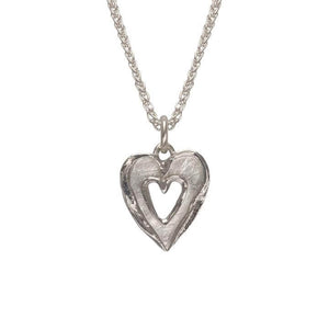 Closer view of double heart pendant