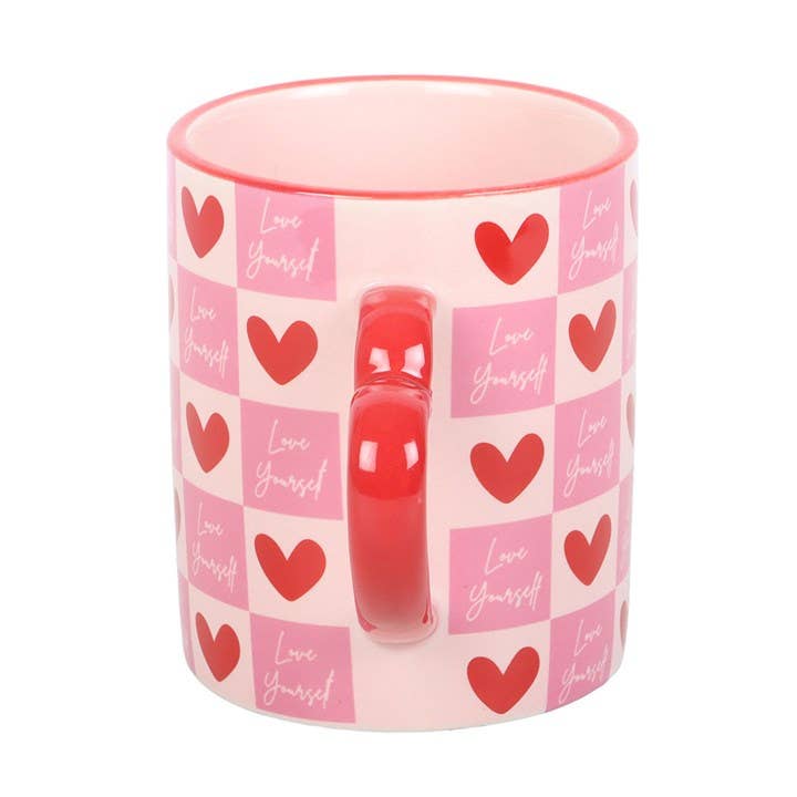 Love Yourself Valentine's Day Mug with Heart Handle