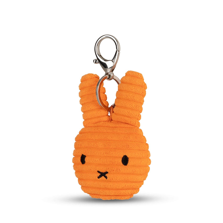 Miffy flat ECO corduroy keychain in orange, side view