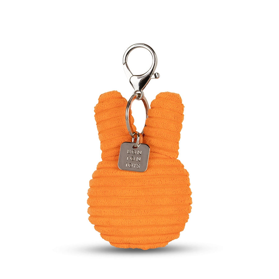 Miffy flat ECO corduroy keychain in orange, back view