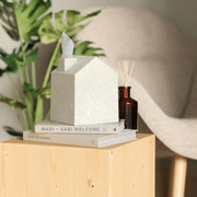 Umbra Casa Ocean tissue cover ocean sand on shelf with reed diffuser