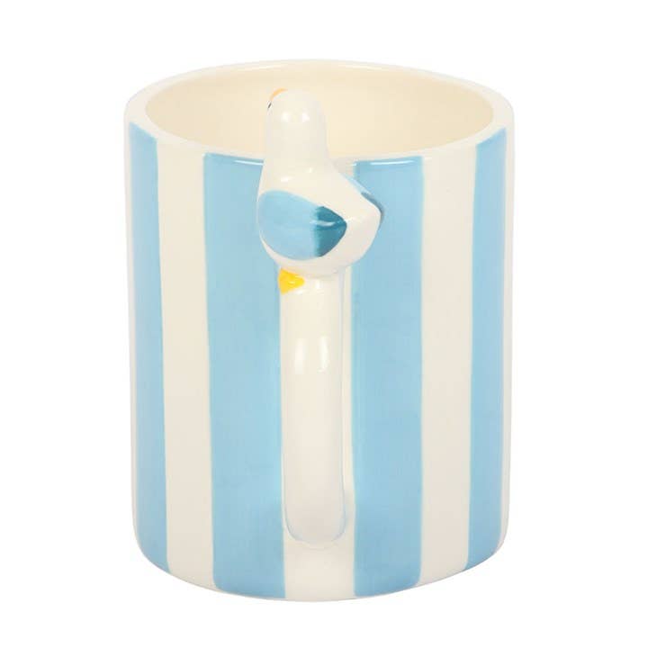 Striped Mug with Seagull