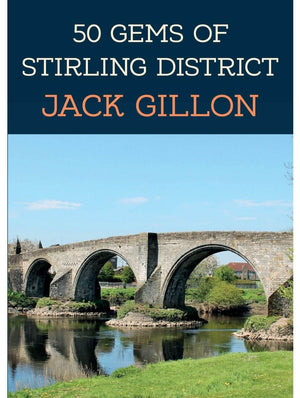 A travel guide titled '50 Gems of Stirling District' with a photo of Stirling Castle on the cover. 