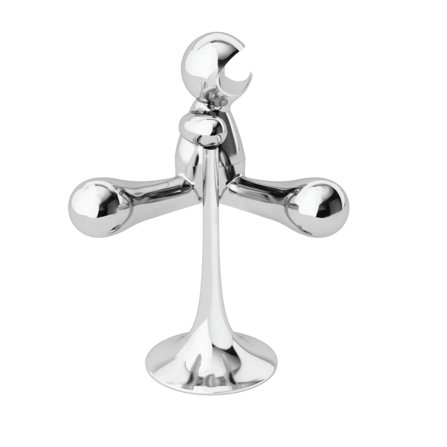 Umbra Rodeo Buddy opener chrome showing bronco shape from side angle