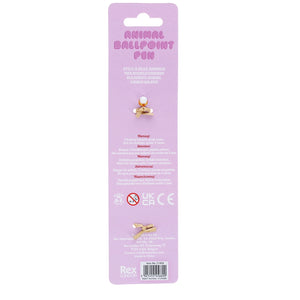 Back of packaging for Adorable Animal Ballpoint Pen Cat by Rex London showing product details and branding.