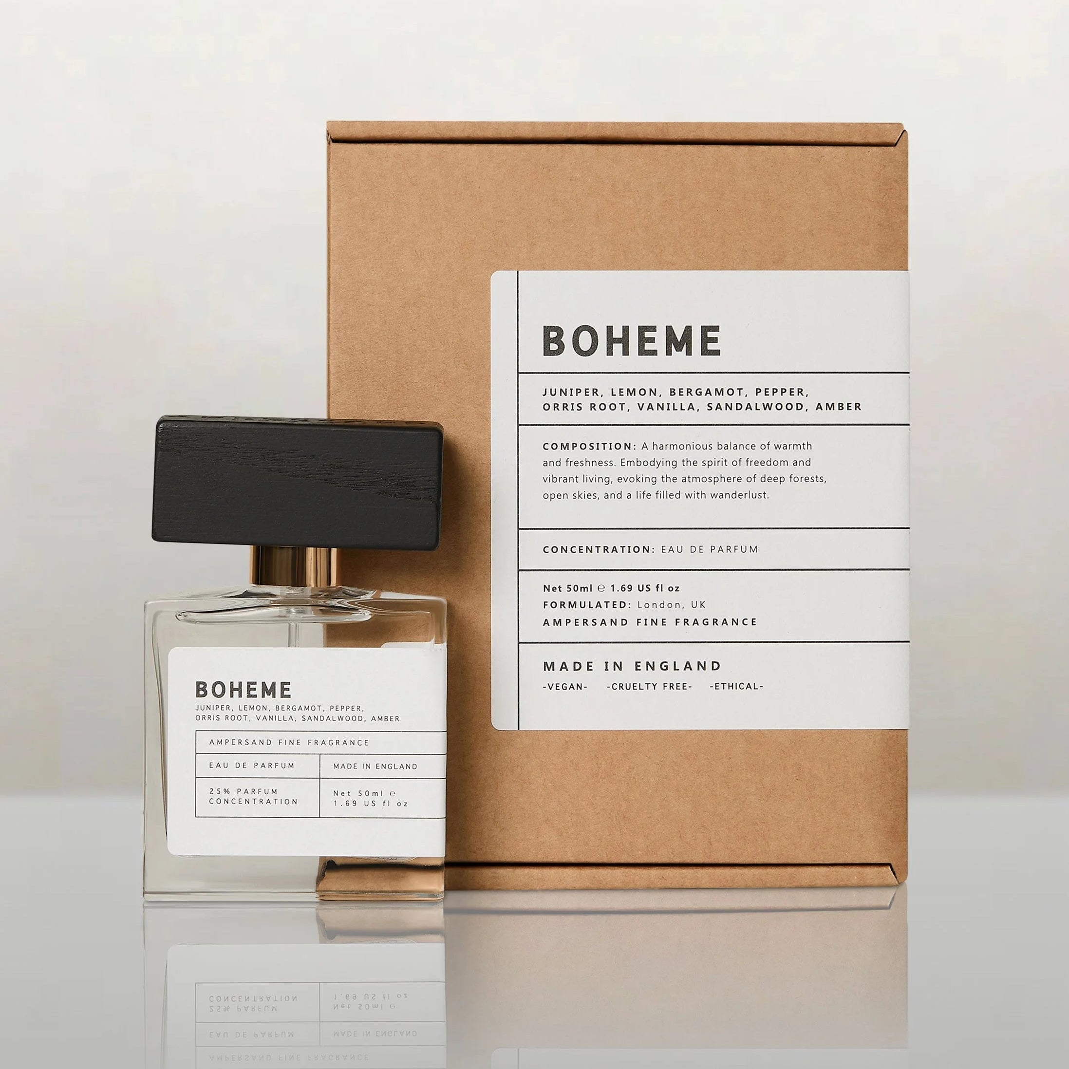 Boheme perfume bottle with kraft gift packaging box