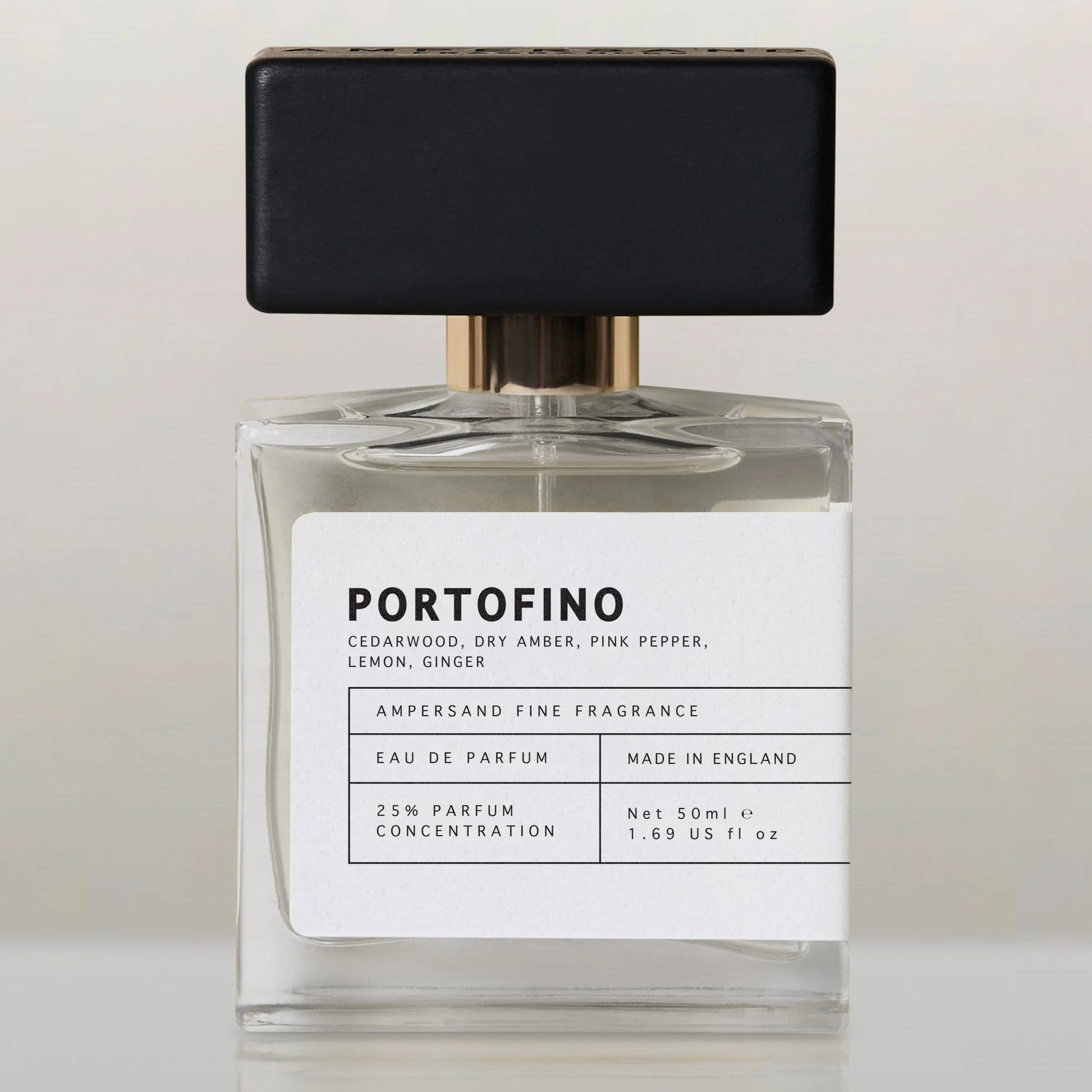 Ampersand Portofino eau de parfum bottle on light grey background