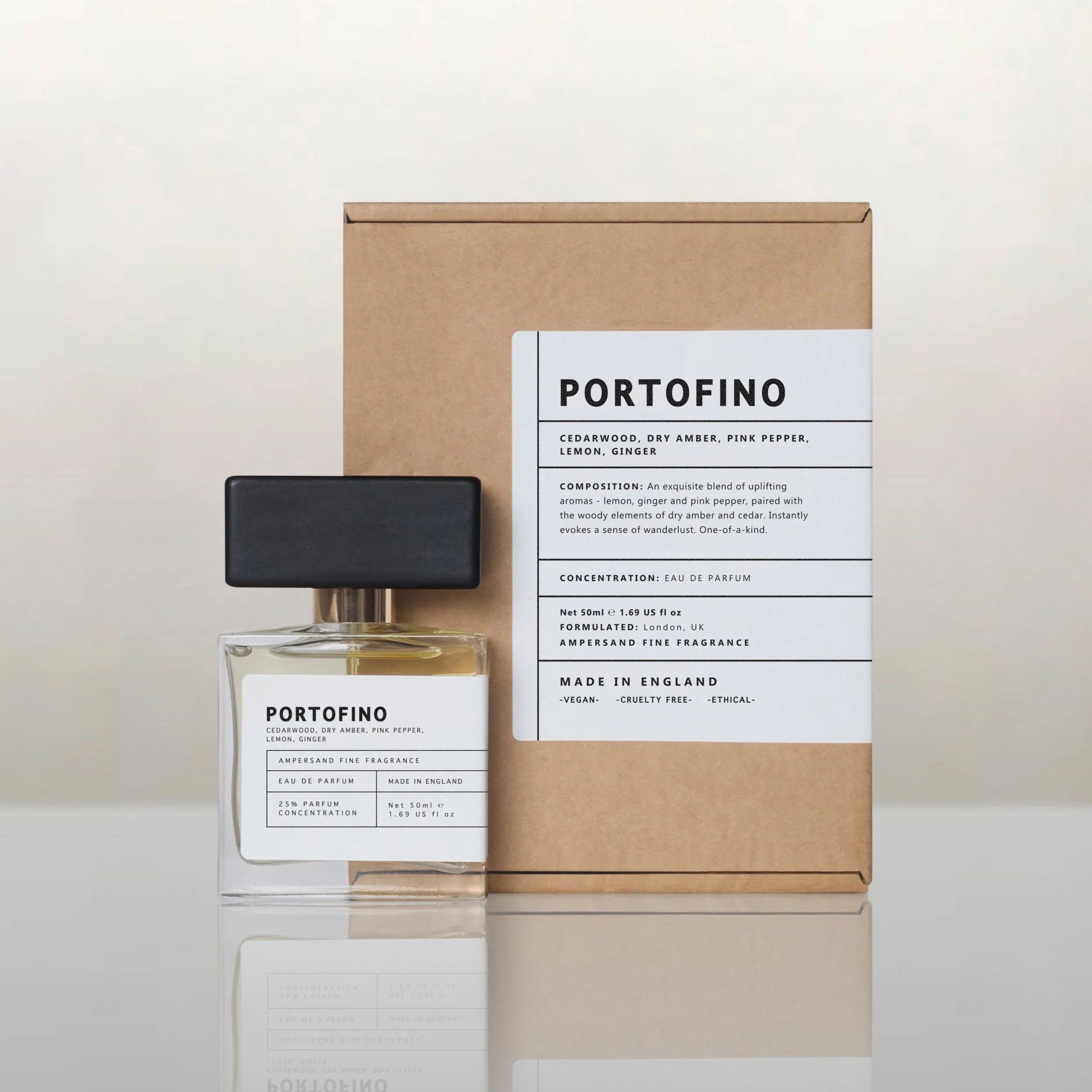 Portofino perfume bottle with kraft gift packaging box