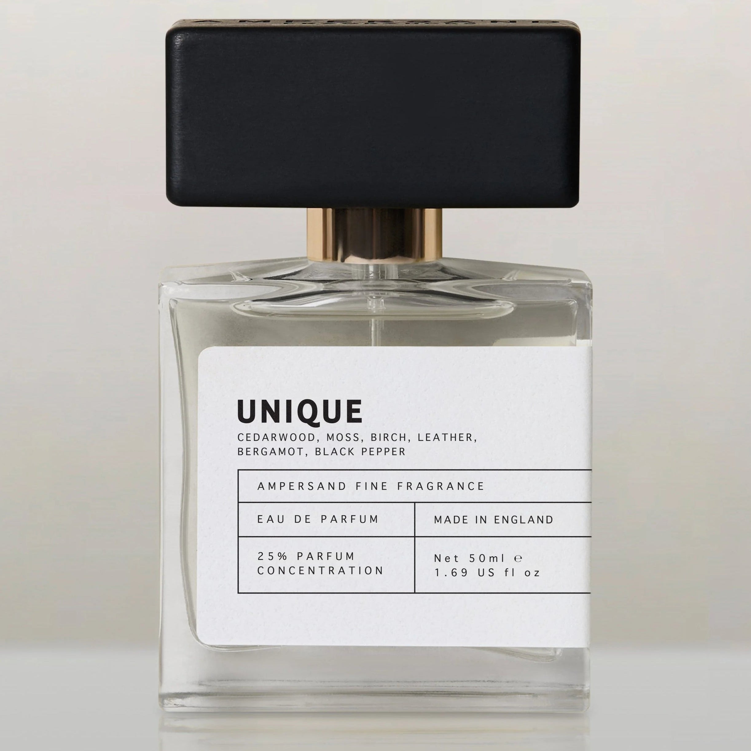 Ampersand Unique eau de parfum bottle on light grey background