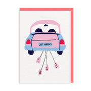 Car and Cans Just Married Card (9810)