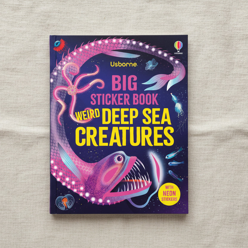 Big Sticker Book Weird Deep Sea Creatures cover with colourful ocean illustrations