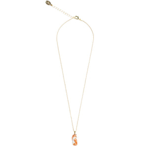 Full gold-plated necklace with fox pendant laid flat, showcasing the adjustable lobster clasp and full chain length.