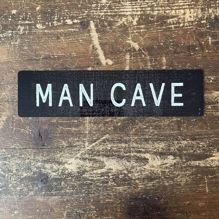 Man Cave Black Metal Sign Plaque