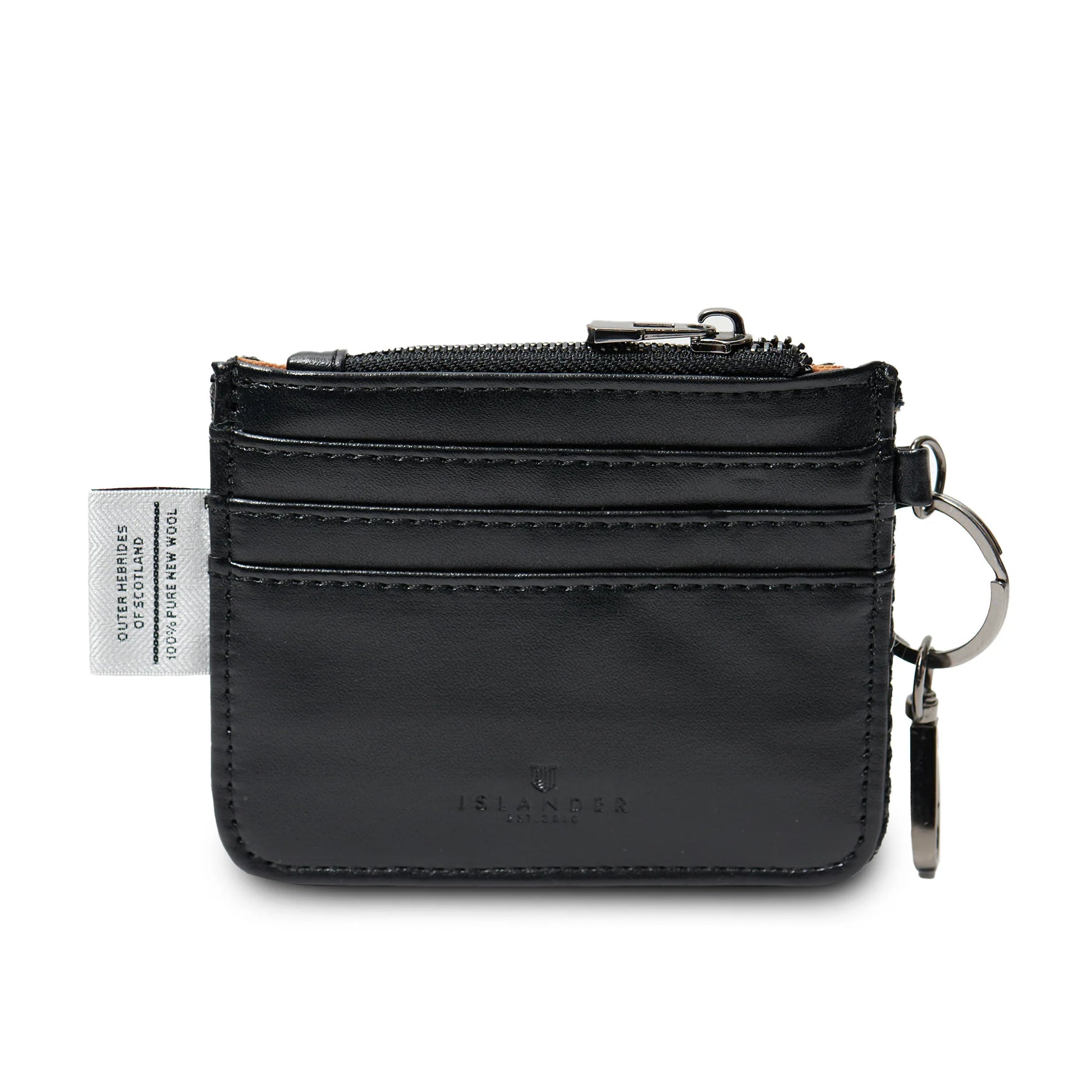 Black back of the card zip wallet. 