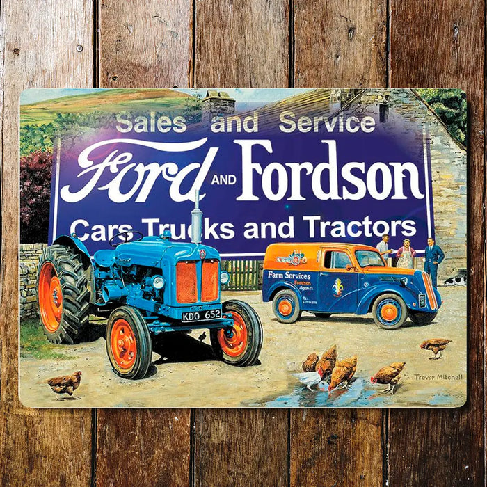 Ford & Fordson Tractor Cars Metal Wall Sign