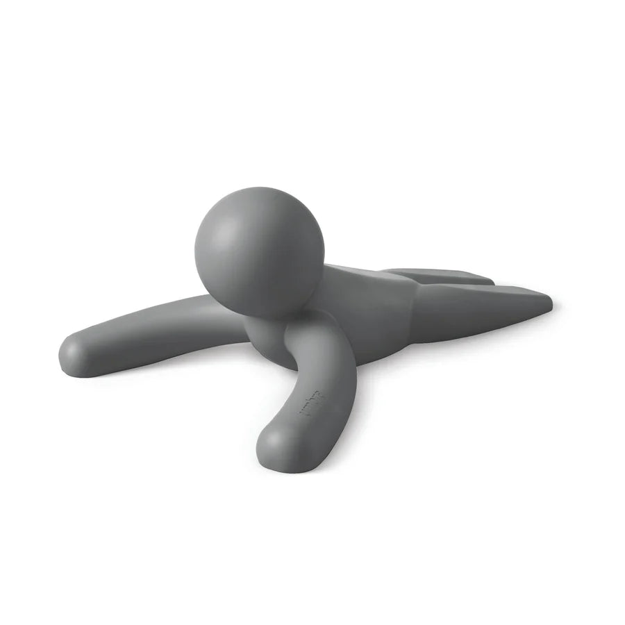 Umbra Buddy doorstop charcoal front view on white background