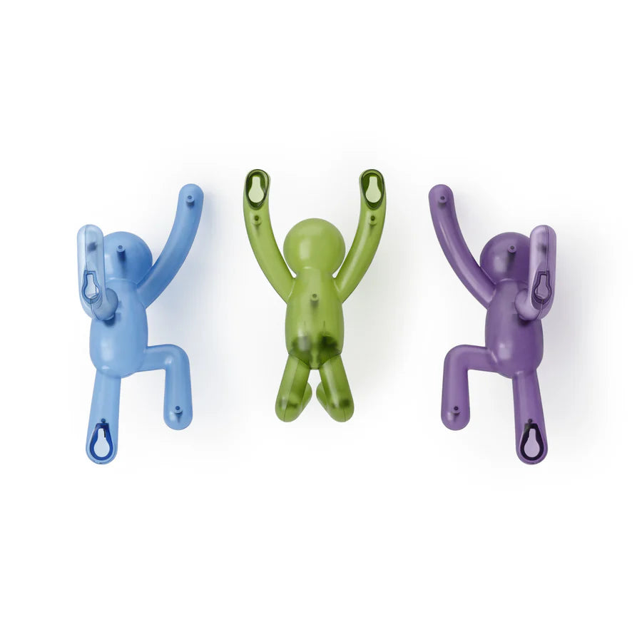 Umbra Buddy Pinpoint hooks gem tones lifestyle setting on light wall
