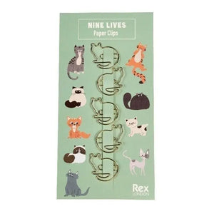 Front packaging of Nine Lives Cat Paper Clips set of 5.