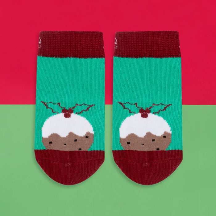 Kids Christmas Pudding Socks