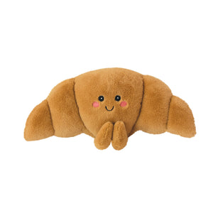 Plush Christoph Croissant Microwavable Hottie with smiling embroidered face and soft brown croissant design.