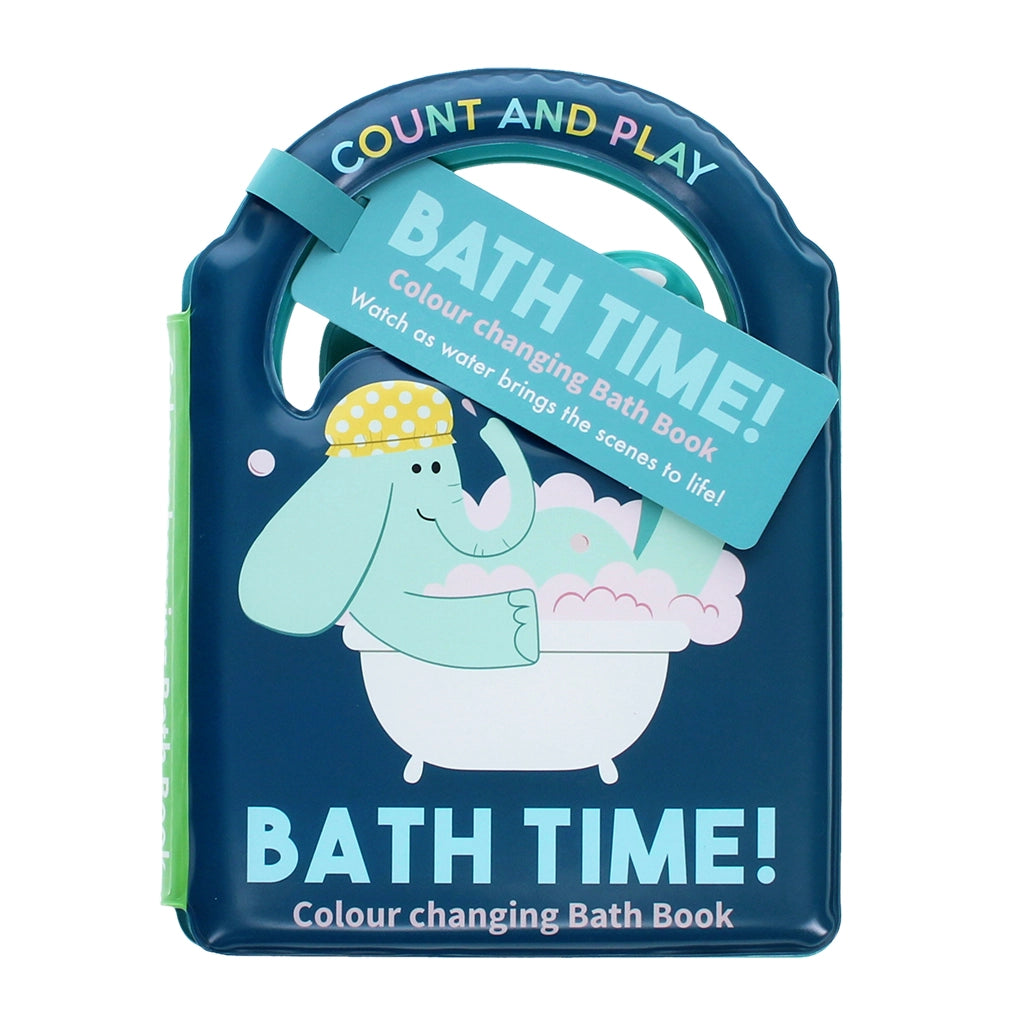 Colour Changing Bath Book – Bath Time cover featuring elephant illustration and handle