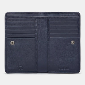 Interior view of Yoshi Cook Bookworm Library Purse showing multiple card slots and note compartments.