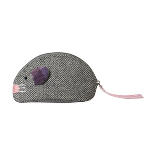 Earth Squared Grey Juniper Mouse Purse, a charming and practical coin purse with a single zip.