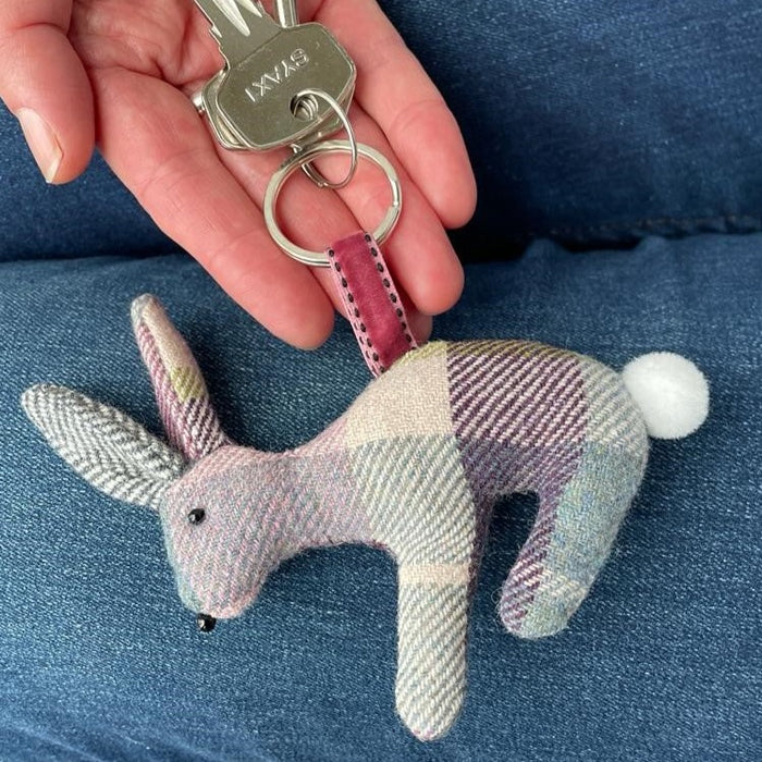 Earth Squared Tweed Rabbit Keyrings