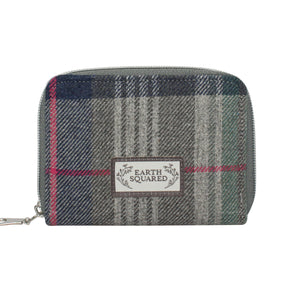 Earth Squared Tweed Wallet: Drem tweed wallet in pink and grey tweed.