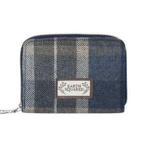 Earth Squared Tweed Wallet: Humbie tweed wallet in blue and grey tweed.