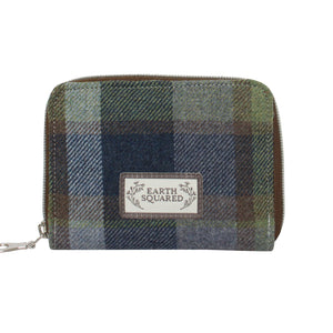 Earth Squared Tweed Wallet: Inveresk tweed wallet in blue and green tweed.