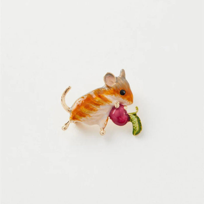 Enamel Vole Brooch