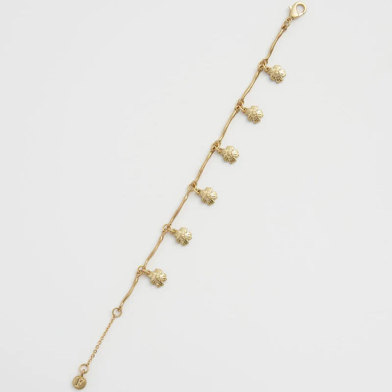 Rear view of the Forget Me Not Bracelet, showing the clasp and extender chain for an adjustable fit.