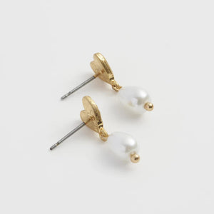 Back View – The reverse side of the earrings, displaying the textured gold finish and earring post.