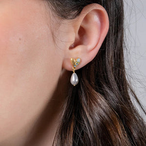 Worn View – A close-up of a model wearing the earrings, showing how they hang gracefully.