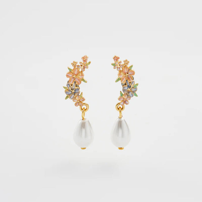 Hibiscus & Pearl Earrings