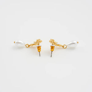 Close-up of the earrings’ stud posts, demonstrating the fine craftsmanship and lightweight structure.