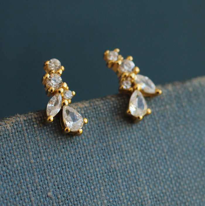 Fairy Wing Tiny Petal Leaf Stud Earrings